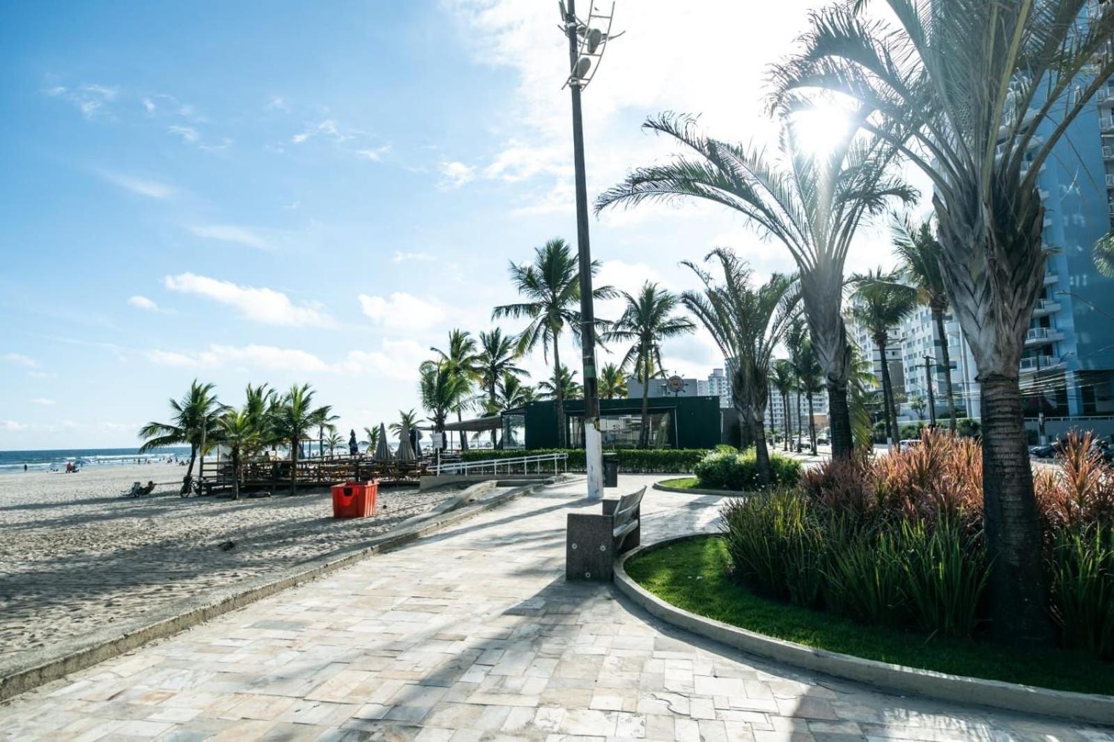 Frente Vista Mar Com Varanda Wi Fi 300Mbps E 10M Da Praia Da Tupi - Estacionamento Gratuito Praia Grande (Santos) Exterior foto